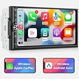 Android Doppel Din Radio mit Wireless Carplay Wireless Android Auto Autoradio...