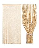 Ezcasch 90x195cm Holz Perlenvorhang - 52 Stränge Beige Retro Holzperlenvorhang...