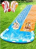 JOYIN 685 cm Rutsche und Wasserrutsche mit 2 Bodyboards, Rasen-Wasserrutsche mit...