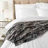 Amazon Basics Kunstfell-Überwurf Kuscheldecke, nicht beheizt, Grau, 150 x 200...