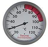 TFA Dostmann Analoges Sauna-Thermometer, hitzebeständig, silber/weiß, L 120 x...