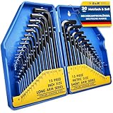 S&R Innensechskantschlüssel Satz, 30-teilig, CrV-Stahl, metrisch 0,7-10 mm &...