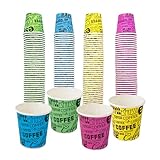 COFFISANO 200 bunte Kaffeegläser | Pappbecher 75 ml für Espresso Tee Getränke...