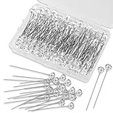 Stecknadeln 200 Stück Stecknadeln mit Kopf Kristall Strassnadel 5.1 cm...