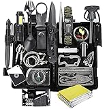 FINIBO Survival Kit 21 in 1, Outdoor Ausrüstung, Außen Notfall Set mit Kompass...