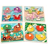 Kaisibum 4 Stück Holzpuzzles Puzzlespielzeug für Kinder 3-6 Jahr, Puzzle mit...