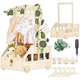 Babyparty Geschenk mit Holz Babykorb auf Rädern | Praktischer Baby Schrank mit...