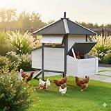 Mucola Hühnerstall 6-Eck 131x125 cm – Großes Hühnerhaus aus Holz mit...