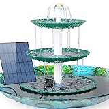 AISITIN DIY Brunnen Dunkelgrün,Vogeltränke Sets mit 3,5W Solar Springbrunnen,...