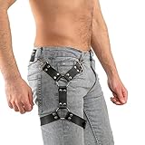 PIIKNUO Herren Bein Harness Leder Punk Gothic Herren Sexy Punk Oberschenkel...