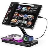 Jubor 4 in 1 Kabelloses Ladestation für iPhone, Faltbarer Tablet Halterung...