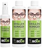 BIOLAB Bio Brillenreiniger Spray - Set 600 (100 ml Spray + 2 x 250 ml...