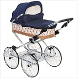 EICHHORN Kinderwagen Weidenkorb Puppenwagen Retro-Spielzeugklassiker (Korb...
