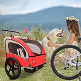 Haustier-Fahrradanhänger, 2-in-1-Kinderfahrradanhänger und Kinderwagen für 2...