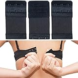 Bequeme BH Erweiterung, 3 Stück, Größe L mit Farbe Schwarz, 3er Haken Reihe,...