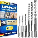 S&R Steinbohrer, Betonbohrer SDS-Plus Bohrer-Set 6-tlg (5-10mm) für Bohrhammer;...