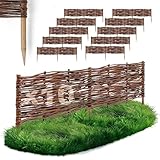 10 x BOGATECO Weidenzaun Steckzaun | 100 cm Lang & 20 cm Hoch | Holzzaun |...