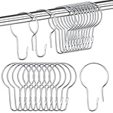 Caianwin 24 Stück Duschvorhang Haken Duschvorhang Ringe Edelstahl Gardinenringe...