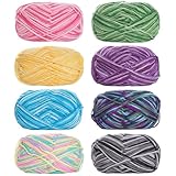 Handstrickgarn, 8 Stücke Acryl Wolle zum Stricken, 50g Farbe Acryl Wolle Zum...