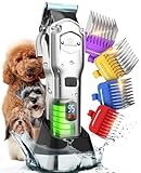 oneisall Leise Hundeschermaschine mit Metall-Führungskamm, Schermaschine Hund...