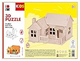 Marabu 317000000013 - KiDS 3D Holzpuzzle Strandhaus, mit 27 Puzzleteilen aus...