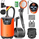 KESSER® Campingdusche Solardusche mit Pumpe & wiederaufladbarem Akku 8000mAh...