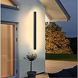 Lange Villa Wandleuchte Schwarze Wasserdicht Ip65 Aluminium Acryl Außen LED...