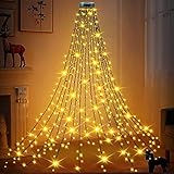 Christbaumbeleuchtung mit Ring, 400 LEDs Lichterkette Weihnachtsbaum mit 16...