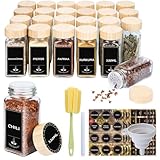 Gewürzgläser Eckig 24er Set 120ml, Gewürzdosen mit Streueinsatz, luftdichtem...