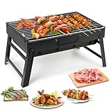 Holzkohlegrills Tragbarer Grill Edelstahl Holzkohle Smoker Char Broil BBQ Pit...