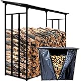 WELS® Kaminholzregal Aussen XXL 185x70x185cm | Holzlager 2,3m³ 3,5 SRM |...