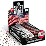 Grillido 25x Low Fat Sport Wurst Original 500g mit 35,4% Protein | Snack Salami,...