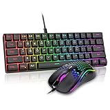 RedThunder 60% Gaming Tastatur und Maus Set, QWERTZ DE-Layout, Ultra-compacte...