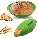 3 In 1 Brotbackform Silikon, Antihaft Brotbackformen, Backform Brot Rund 25 cm...