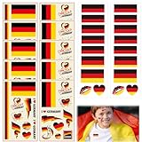 24Stück Deutschland Fanartikel Temporäre Tattoos, Deutschland Schminke EM...
