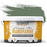 SEEBAUER diy Wandfarbe Grün 2,5L für Innen (No. 760 Nordic Wood) Edelmatte...
