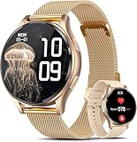 Lgnitek Smartwatch Damen mit EKG+HRV/BMI/Harnsäure, Rund 1,43' AMOLED...