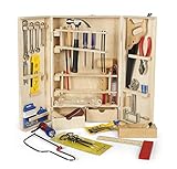 Leomark Werkzeug für Kinder - 50-TLG - Holz Werkzeugkasten, Werkzeugkoffer mit...