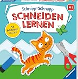 Ravensburger Schnipp-Schnapp Schneiden lernen - Schneiden und Kleben ab 3 Jahren - Block mit Belohnungsstickern und Profi-Urkunde - Perforierte Seiten