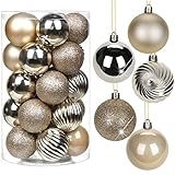 6CM Weihnachtsdeko Weihnachtskugeln, 25 Stücke Bruchsiche Christbaumkugeln...