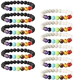 Milacolato 6-12 STÜCKE Lava Stein Armband Chakras Perle Naturstein Armband Öl...