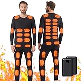 Yahbrra Herren Winter Beheizbare Kleidung: mit 2 Powerbank 42 Zonen Beheizte 3...