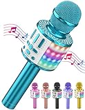 LED Drahtloses Bluetooth Mikrofon zum Singen, Spielzeug Kinder, Heim KTV Karaoke...