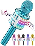 LED Drahtloses Bluetooth Mikrofon zum Singen, Spielzeug Kinder, Heim KTV Karaoke...