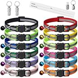 Extodry 12 Stück Reflektierende Katzenhalsband mit Namen Adresse und Halsband...