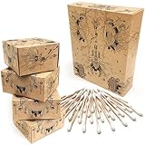Nature Nerds - Wattestäbchen (800 Stück) aus Bambus & Bio-Baumwolle,...
