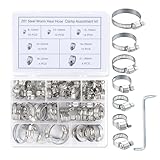 62-teiliges Schlauchschellen Set Edelstahl - Rohrschellen in 7 Größen...