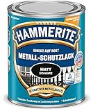 Hammerite Metallschutzlack Matt, Schwarz, 750ml