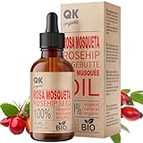 Hagebuttenöl BIO - 100% reines organisches veganes - 50 ml Glasflasche - für...