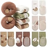 Adorel Baby Stoppersocken Gefüttert Baumwolle Winter ABS Socken 5er-Pack Natur...